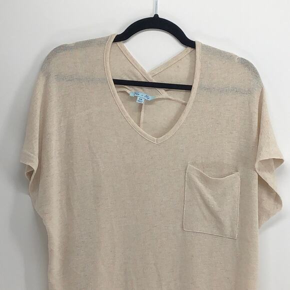 She + Sky top cotton knit oversized top coastal Grandma summer longline size M - Picture 2 of 6